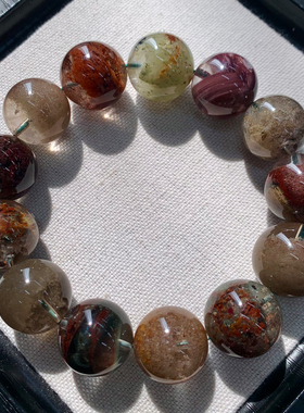 天然彩幽灵单圈手链巴西莹润女生