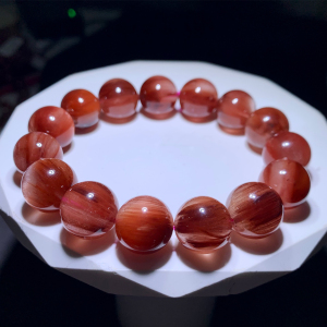 天然绒发红兔毛手链饰品男女水晶