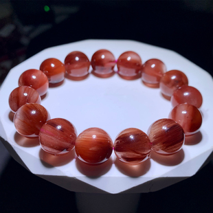 天然绒发红兔毛手链聚宝盆晶莹润水晶手串百搭饰品礼物男女情侣款