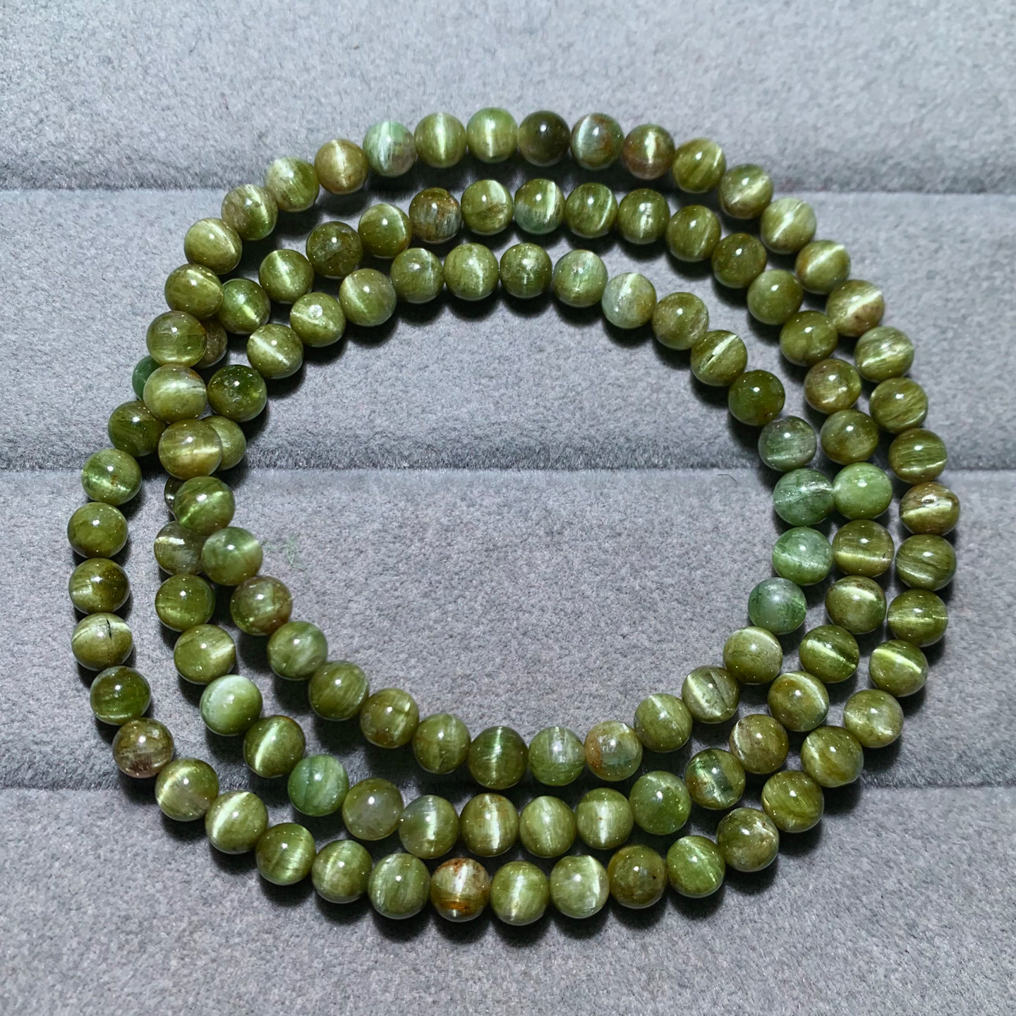 天然巴西猫眼碧玺三圈手链祖母绿糖果色饰品水晶手串送礼物男女生