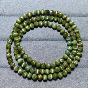 天然巴西猫眼碧玺三圈手链祖母绿糖果色饰品水晶手串送礼物男女生