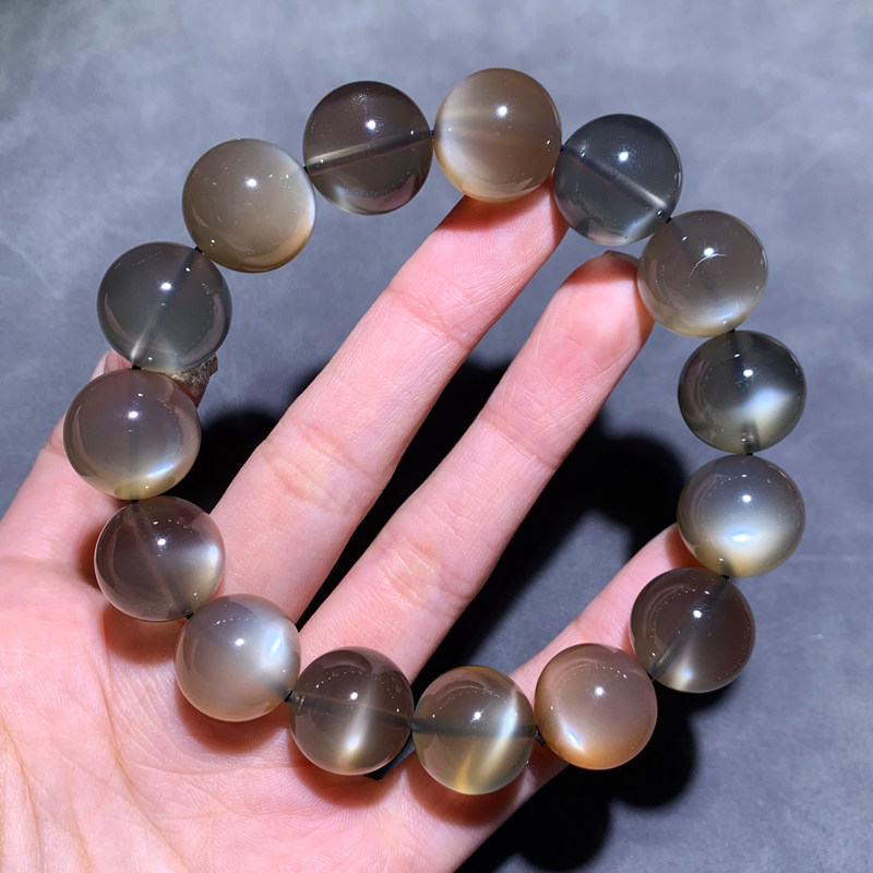 天然银月光长石单圈手链水晶月光石手串饰品拉长石礼物男女生情侣