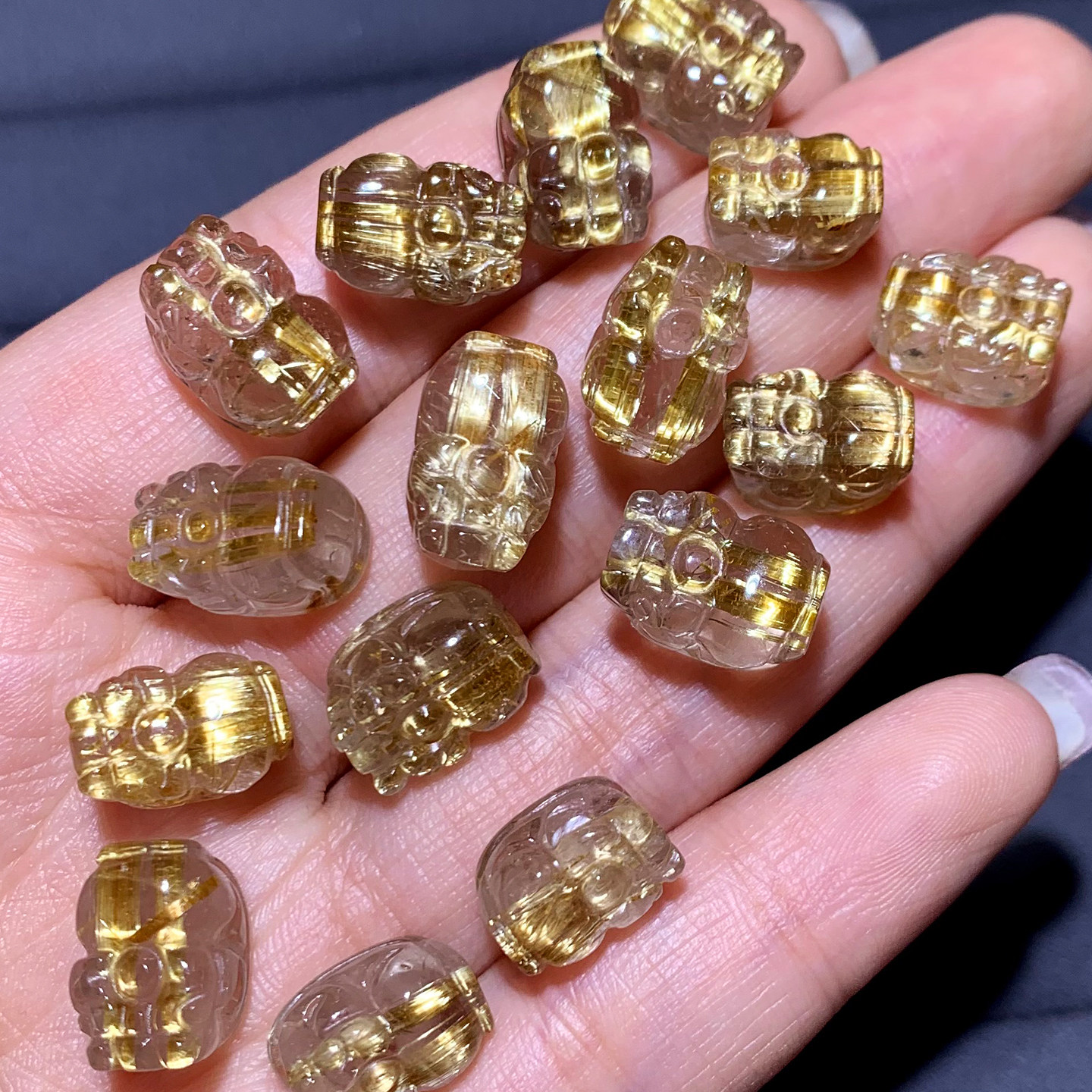 天然顺发金发晶貔貅吊坠礼物情侣