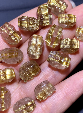 天然顺发金发晶貔貅吊坠礼物情侣