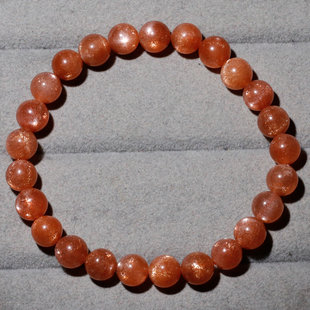 天然金砂双色日光石深橙色太阳石手链金太阳月手串水晶饰品女情侣