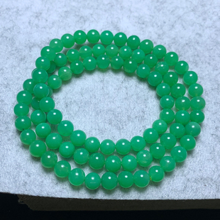 天然澳洲玉三圈水晶手链一物一图澳绿宝苹果绿绿玉髓手串送礼物女
