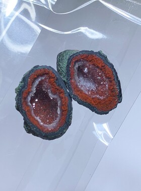 天然小号一对玛瑙水晶聚宝盆礼物