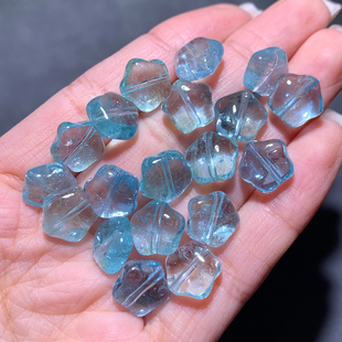 天然冰透托帕石星星配饰尼泊尔蓝水晶碎冰感魔鬼蓝手串伦敦送礼女