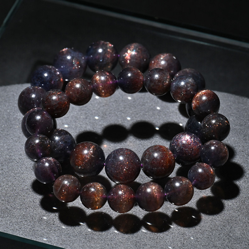 天然星空血滴堇青石手链金星石水晶手串情侣配饰饰品送礼物男女生