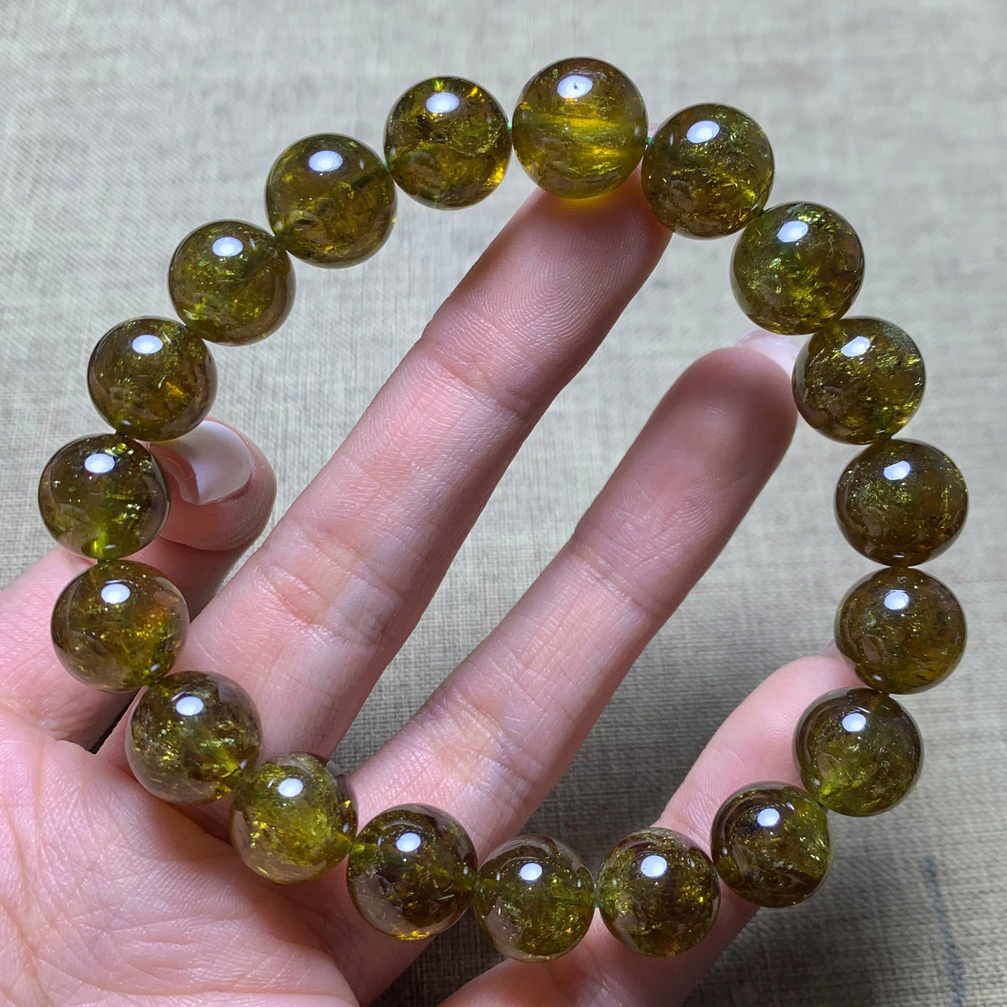 天然沙佛莱绿石榴石手链莎弗莱翠榴石宝石手串清新情侣款送礼物女