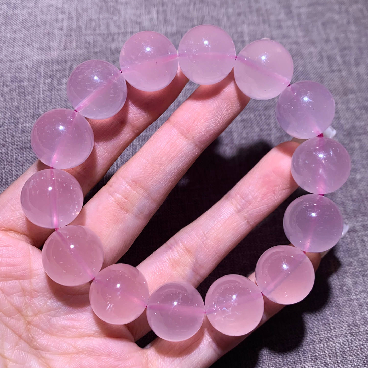 天然大颗粒云母粉水晶手链果冻芙蓉石手串水晶百搭饰品礼物男女生
