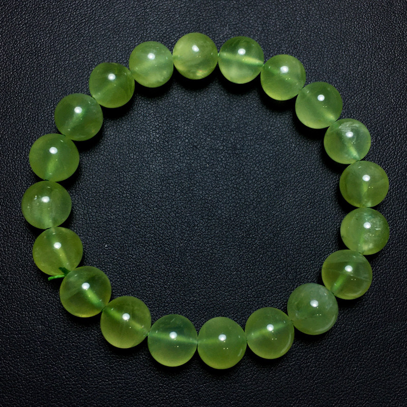天然清新冰透葡萄石单圈手链祖母绿水晶饰品手串送礼物男女情侣款