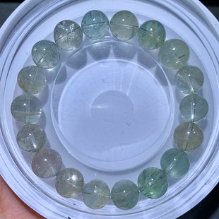 天然冰透绿柱石单圈手链海蓝宝蓝水晶摩根石手串情侣饰品送礼物女