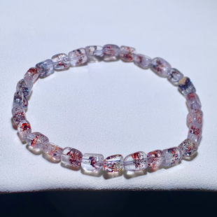 天然随形毒液超级七单圈透体手链彼岸花共生黑云母水晶超七手串女