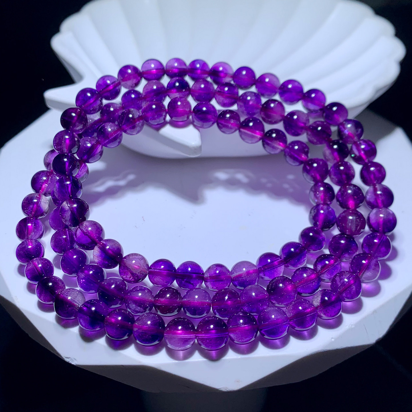 天然紫超七手链三圈紫发晶烟花超级七水晶手串甜美饰品情侣款配饰