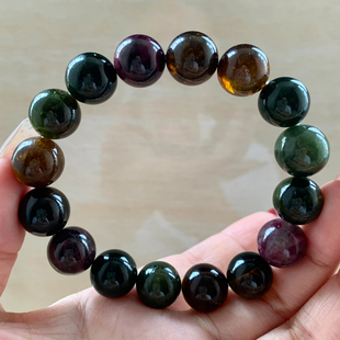 天然巴西老矿黑糖黑美人碧玺手链水晶手串一物一图送礼物饰品男女