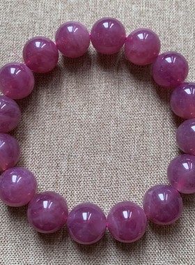 天然老矿马粉水晶手链饰品水晶女