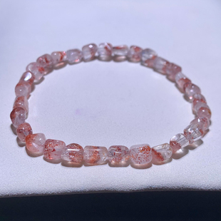 天然毒液超七单圈随形手链透体共生黑云母水晶超七手串礼物情侣款