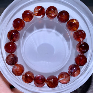 天然巴西胶花水晶手链原色红幽灵红鸩羽黄色异象矿种手串饰品情侣