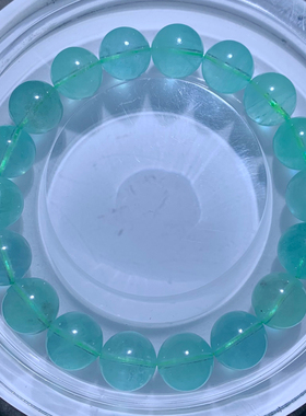 天然冰透绿柱石单圈手链水晶饰品