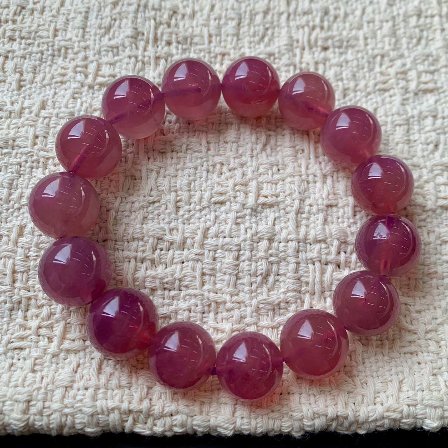 天然冰透紫马粉单圈水晶手链马达加斯加粉晶芙蓉石手串饰品男女生