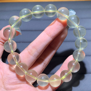 天然柠檬黄水晶透体单圈手链黄海胆水晶饰品一物一图情侣送礼物女