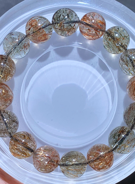 天然黑金超手链云母超七手串共生