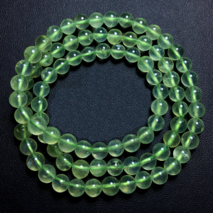 天然冰种葡萄石三圈水晶手串绿碧柳减压莹清新绿祖母绿手链饰品女