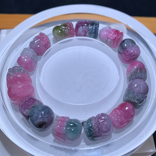 天然巴西老矿碧玺貔貅雕刻件配件挂饰手链手串女水晶饰品一物一图