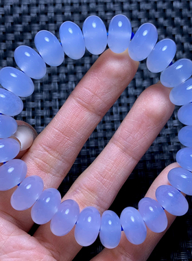 天然蓝玛瑙盘珠单圈手链礼物男女