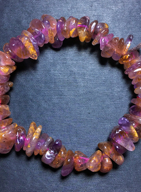 天然紫钛晶随形单圈手链