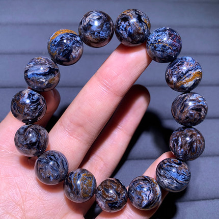 天然彼得石单圈手链原矿暴风虎睛玉水晶手串饰品情侣款送礼物男女