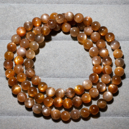 天然猫眼骨干长石三圈多圈手链女