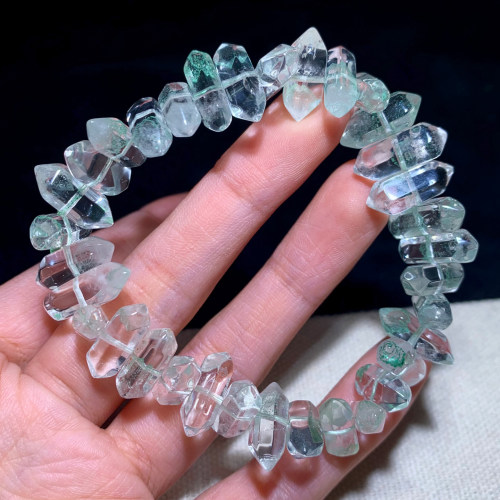 天然翠幽灵单圈随形手链饰品水晶