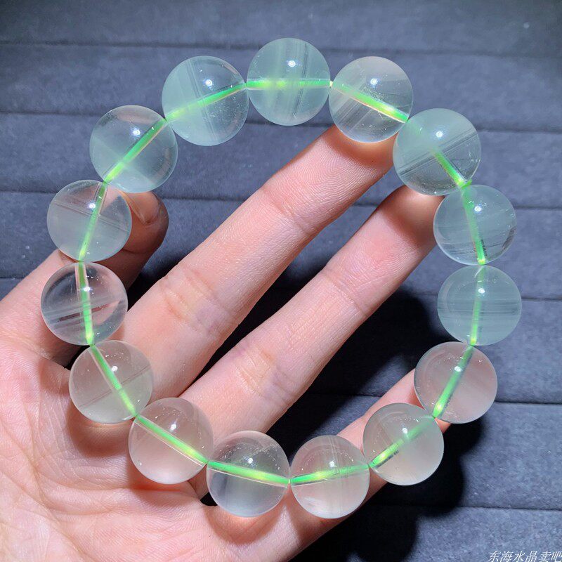 天然聚宝盆翠绿幽灵半盆水晶手链绿宝石金字塔手串饰品送礼物
