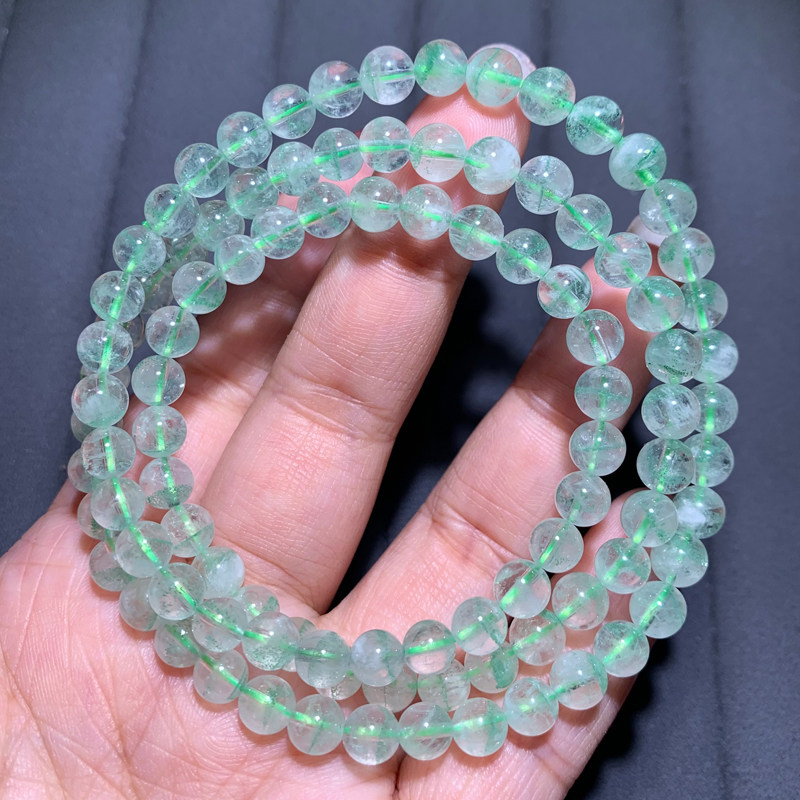 天然翠幽灵多圈手链水晶情侣礼物