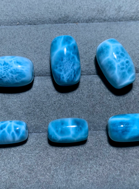 天然海纹石拉利玛桶珠玉化配件多米尼加针钠钙石水晶送礼物男女