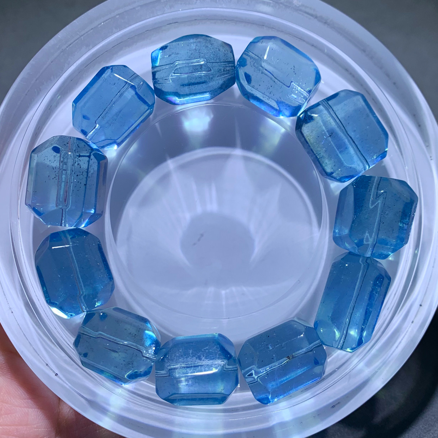 天然冰湛蓝海蓝宝随形雕刻件吊坠绿柱石水晶手链配饰马年礼物男女