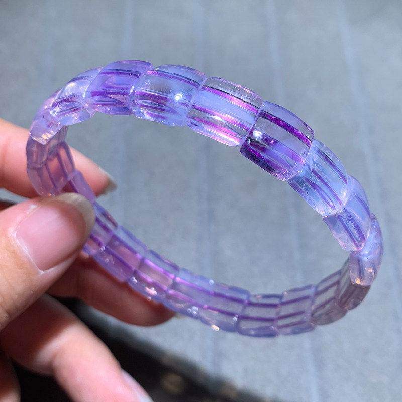 天然冰种紫玉晶手排紫水晶饰品