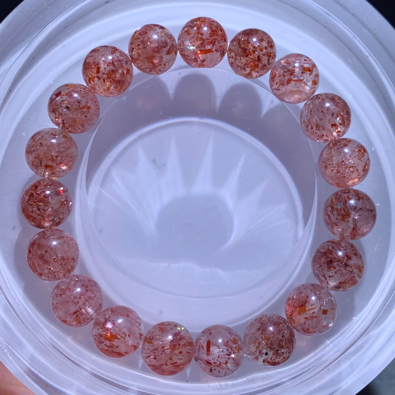 天然金草莓水晶手链单圈彼岸花紫发晶甜美手串饰品生日礼物情侣款