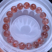 天然老矿金草莓云母长石手链单圈紫发甜美手串饰品生日礼物情侣款