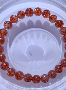 天然云母片共生草莓长石手链饰品