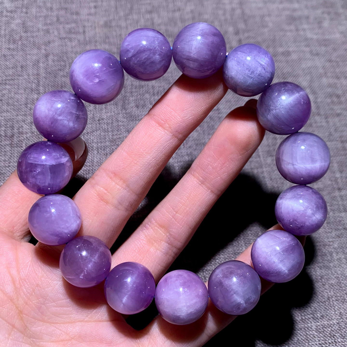 天然紫锂辉石手链紫罗兰薰衣草紫蓝宝石手串情侣水晶饰品送礼物女