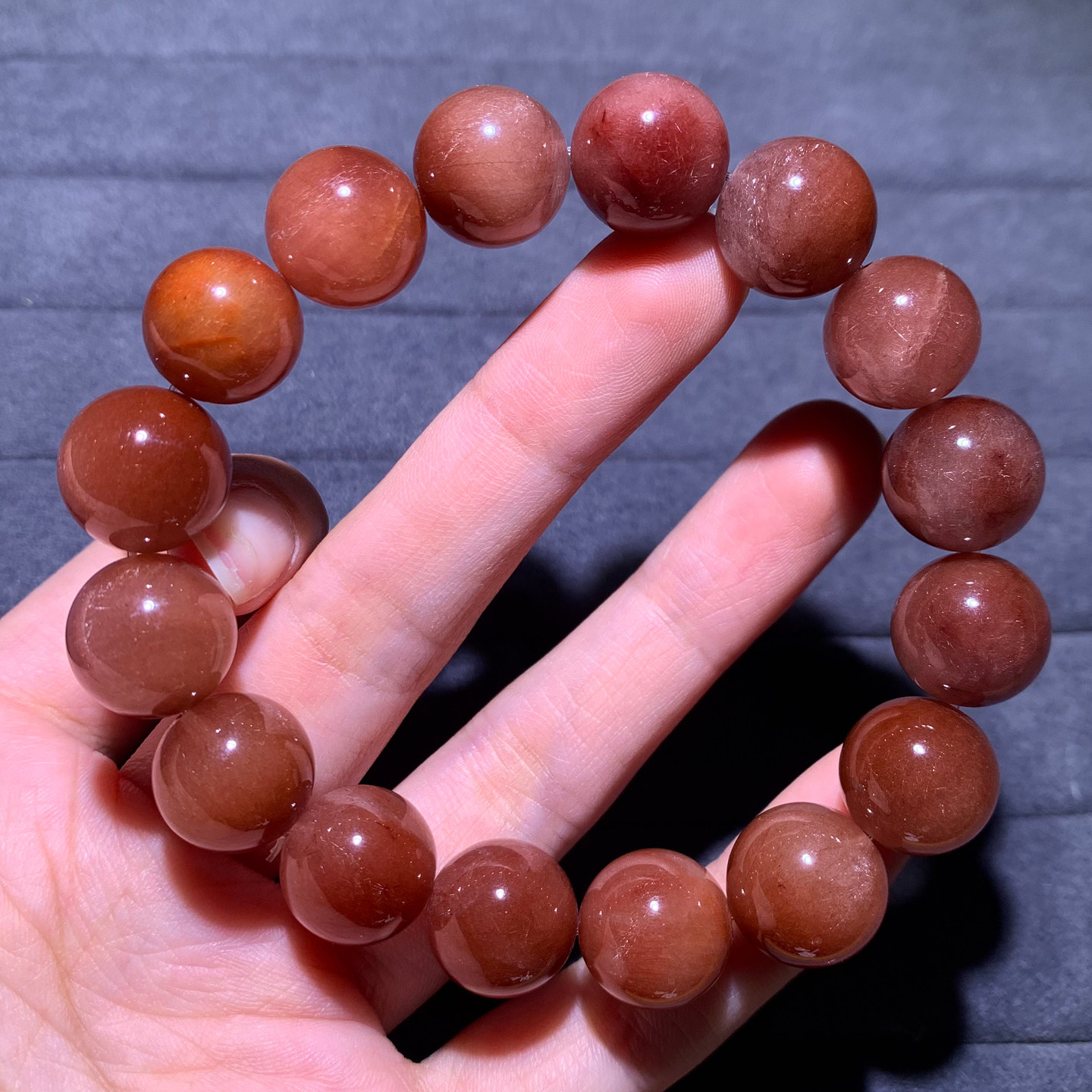 天然粉紫兔毛手链饰品水晶男女生