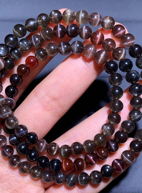 天然猫眼方柱石多圈手链水晶手串