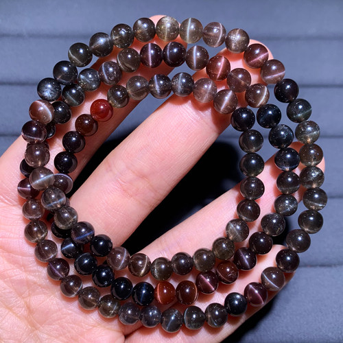 天然猫眼方柱石多圈手链水晶手串