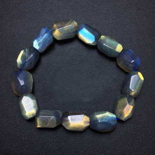 天然拉长石随形刻面手链强光蓝光彩光月光石灰月光手串水晶礼物女