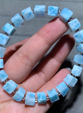 天然海纹石拉利玛随形手链饰品女