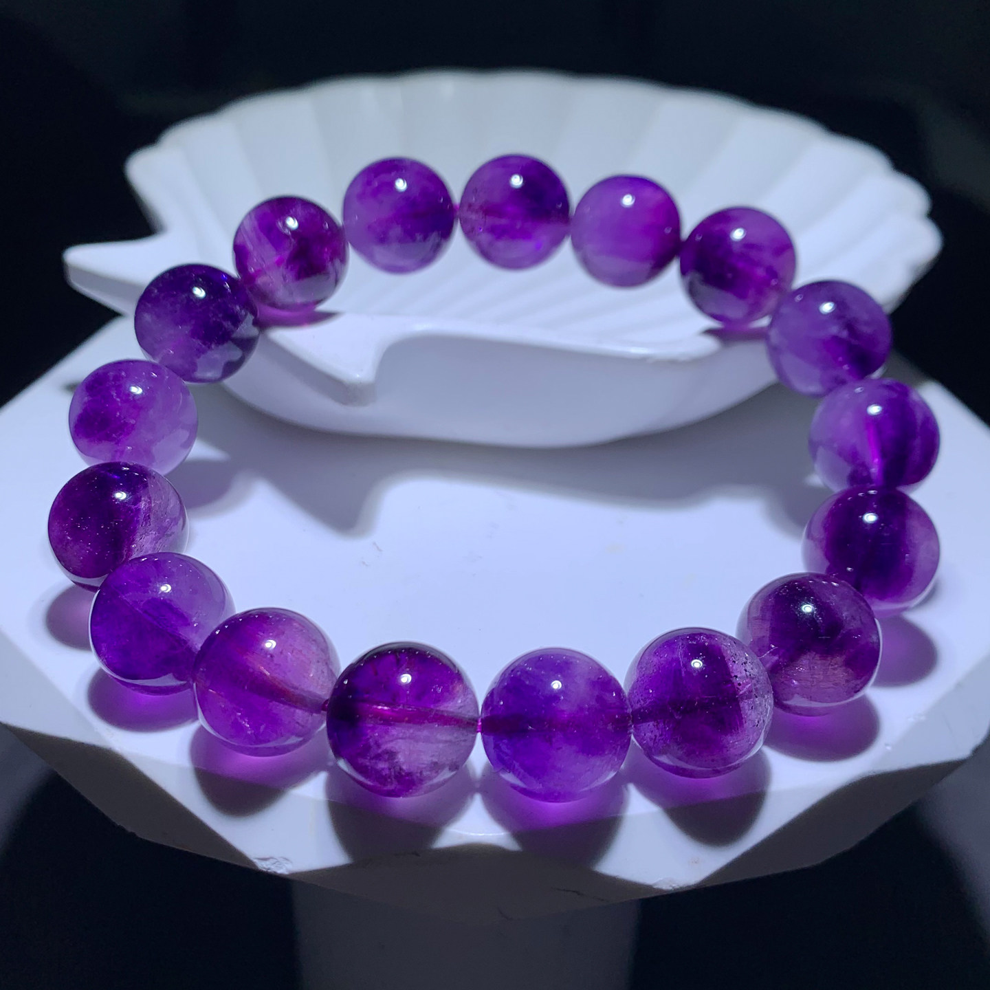 天然紫超七水晶单圈手串紫发晶超级七手链甜美饰品情侣女闺蜜礼物