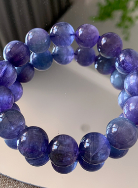 天然紫蓝锂辉石手链冰透薰衣草水晶手串送生日礼物情侣款配饰女生